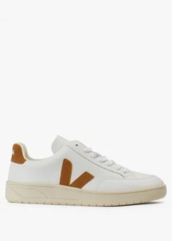 Veja Men’s V-12 Leather Extra White Camel Trainers