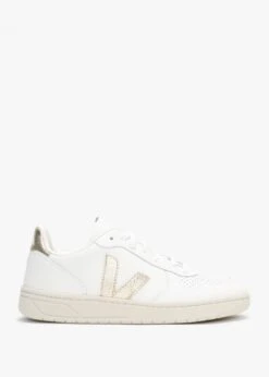 Veja V-10 Leather Extra White Platine Trainers