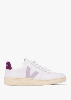 Veja V-12 Leather Extra White Parma Magenta Trainers