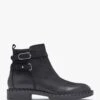 Venus Black Leather Ankle Boots