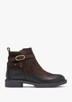 Venus Brown Leather Ankle Boots