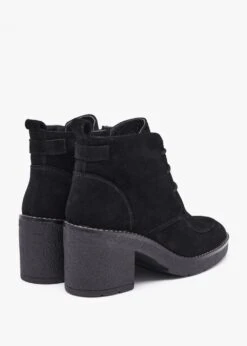 Vesta Black Suede Lace Up Block Heel Ankle Boots -Daniel Footwear Shop vesta p135817 200452 image