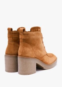 Vesta Tan Suede Lace Up Block Heel Ankle Boots -Daniel Footwear Shop vesta p135818 200457 image