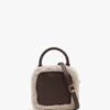 X Christian Villa Mini Square Shearling Brown Leather Cross-Body Bag