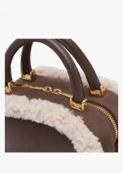 X Christian Villa Mini Square Shearling Brown Leather Cross-Body Bag -Daniel Footwear Shop villashearl p135581 199988 image