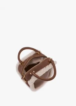 X Christian Villa Mini Square Shearling Tan Leather Cross-Body Bag -Daniel Footwear Shop villashearl p135583 199995 image