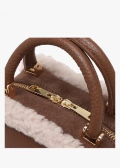 X Christian Villa Mini Square Shearling Tan Leather Cross-Body Bag -Daniel Footwear Shop villashearl p135583 199996 image