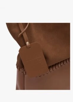 X Christian Villa Tan Leather & Suede Slouchy Hobo Bag -Daniel Footwear Shop villastitch p135585 200004 image