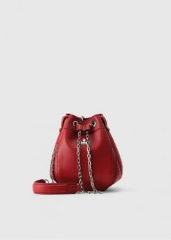 Vivienne Westwood Medium Vegan Chrissy Red Bucket Bag