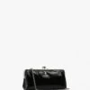 Vivienne Westwood Crinkle Vegan Black Double Frame Purse On A Chain