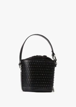 Vivienne Westwood Daisy Black Crystal Leather Drawstring Bucket Bag -Daniel Footwear Shop vw daisy bucket crystal cross body bag p142167 202680 image