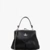 Vivienne Westwood Granny Frame Vegan Black Purse On A Chain