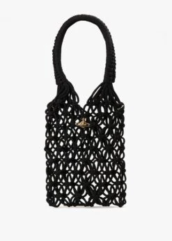 Vivienne Westwood Large Macramé Black Tote Bag