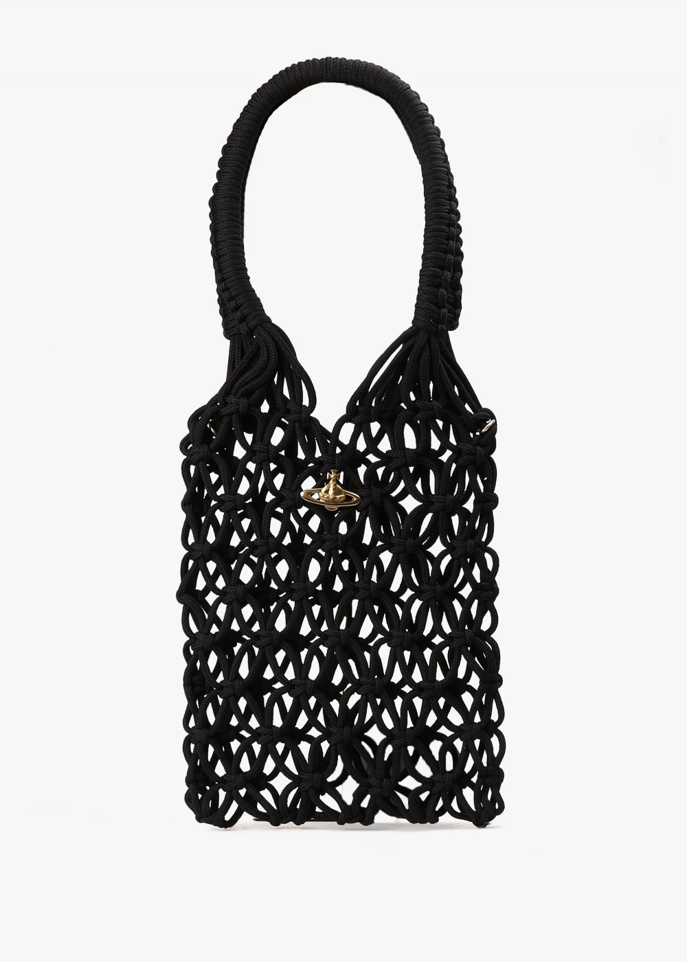 Vivienne Westwood Large Macramé Black Tote Bag 1 Vivienne Westwood Large Macramé Black Tote Bag