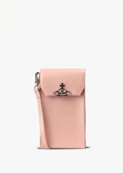 Vivienne Westwood Pink Pearlized Leather Phone Case