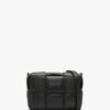Black Leather Woven Cross-Body Bag