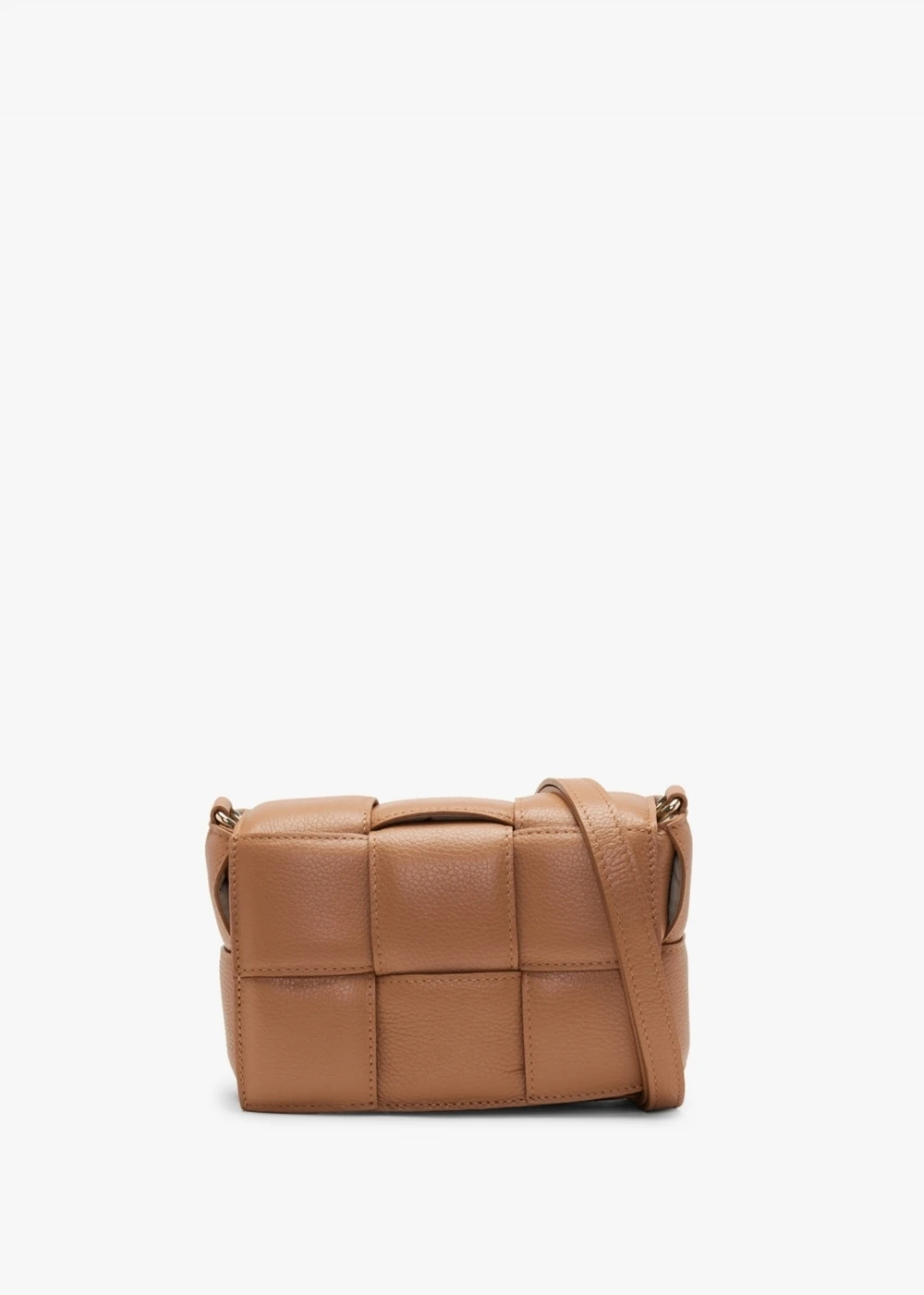 Tan Leather Woven Cross-Body Bag 1 Tan Leather Woven Cross-Body Bag