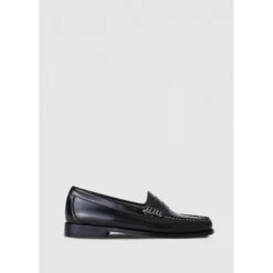 Womens Weejun Contrast Stitch Leather Penny Loafers In Black