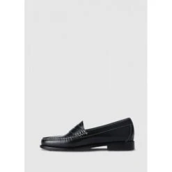 Womens Weejun Contrast Stitch Leather Penny Loafers In Black -Daniel Footwear Shop womens weejun contrast stitch leather penny loafers in black p138592 194156 image
