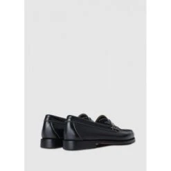 Womens Weejun Contrast Stitch Leather Penny Loafers In Black -Daniel Footwear Shop womens weejun contrast stitch leather penny loafers in black p138592 194157 image