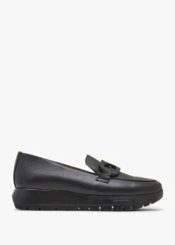 Wonders Wild Black Leather Loafers