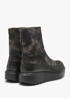 Wonders Black Camo Suede & Leather Ankle Boots -Daniel Footwear Shop wonders zip ankle p138528 201324 image