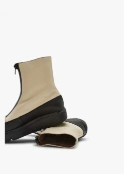 Wonders Cream & Black Leather Ankle Boots -Daniel Footwear Shop wonders zip ankle p138529 201330 image