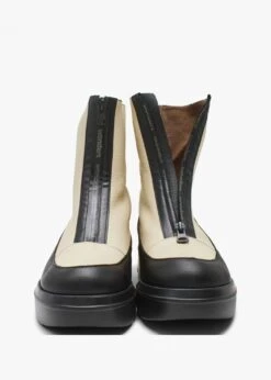 Wonders Cream & Black Leather Ankle Boots -Daniel Footwear Shop wonders zip ankle p138529 201331 image