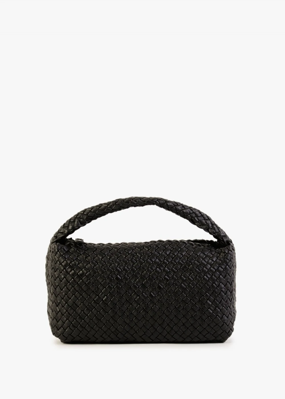 Large Woven Black Leather Hobo Bag 1 Large Woven Black Leather Hobo Bag