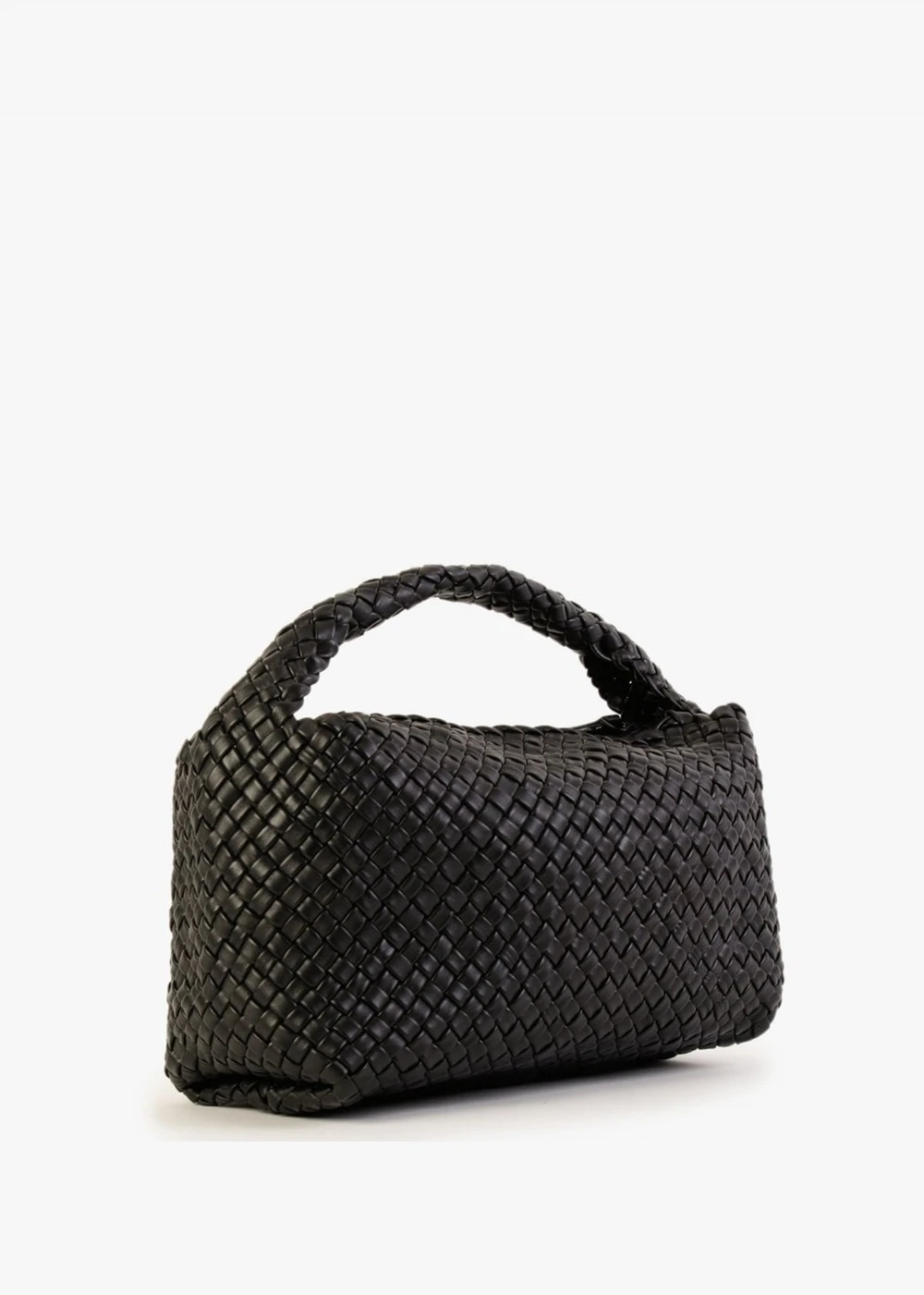 Large Woven Black Leather Hobo Bag 2 Large Woven Black Leather Hobo Bag - Image 2