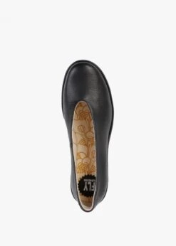 Fly London Yaz Black Leather Wedge Court Shoes -Daniel Footwear Shop yaz black leather wedge court shoes p128150 198129 image